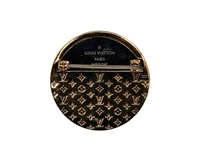 Spilla rotonda Louis Vuitton LV in oro D'oro - vista 2