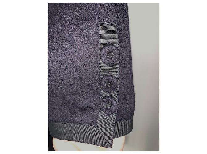 Abrigo Chanel de cachemira negro y azul - vista 3