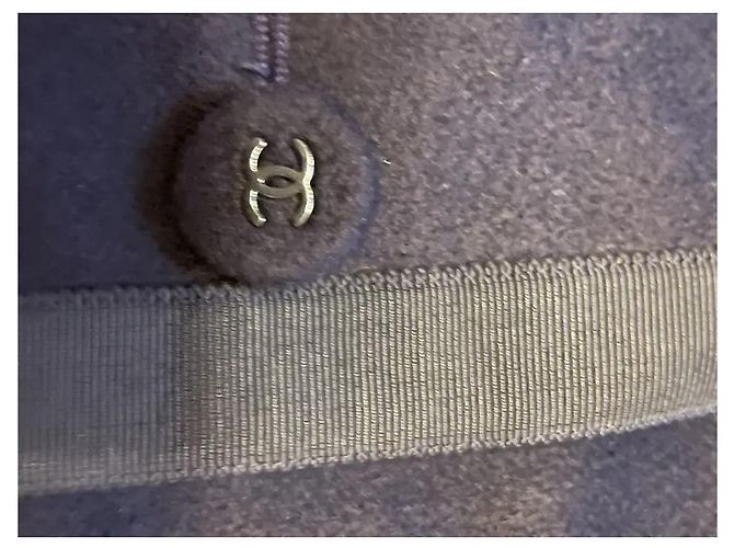 Abrigo Chanel de cachemira negro y azul - vista 7