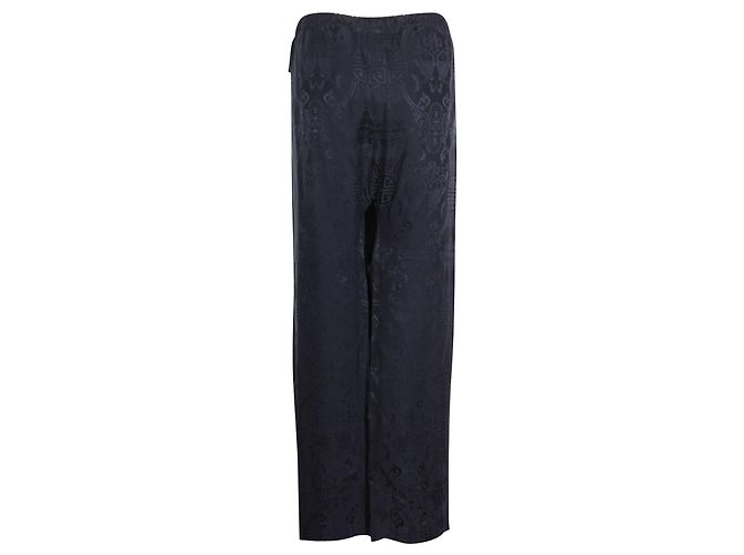 Shanghai Tang Pantaloni di seta blu scuro con lacci laterali Blu navy - vista 4
