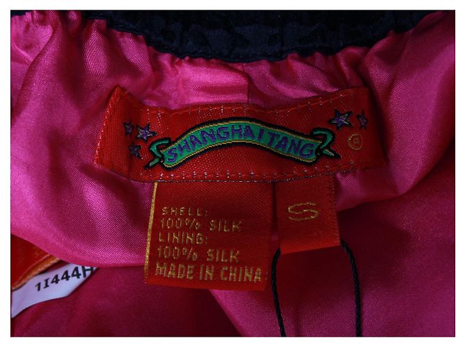 Shanghai Tang Pantaloni di seta blu scuro con lacci laterali Blu navy - vista 5