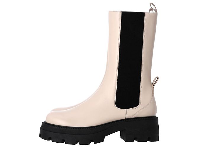 Stivali Sergio Rossi Milla Platform in pelle Bianca Bianco Crudo - vista 2