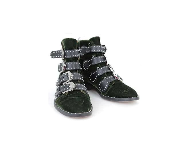 Givenchy Botas de terciopelo con hebilla Verde - vista 3
