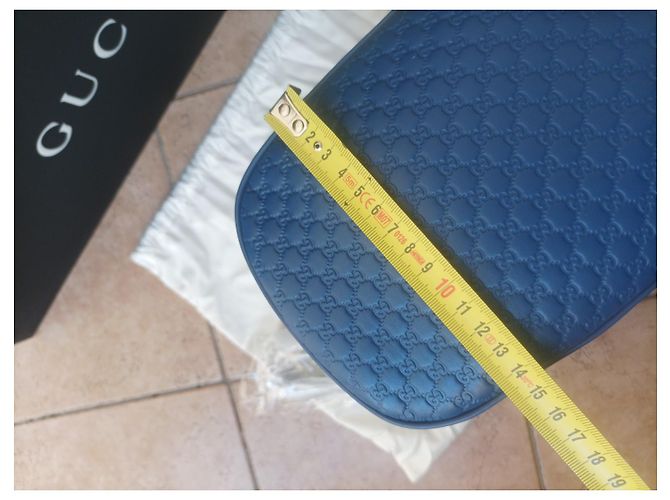 Borsa Gucci in pelle blu - vista 11