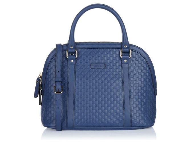 Borsa Gucci in pelle blu - vista 2