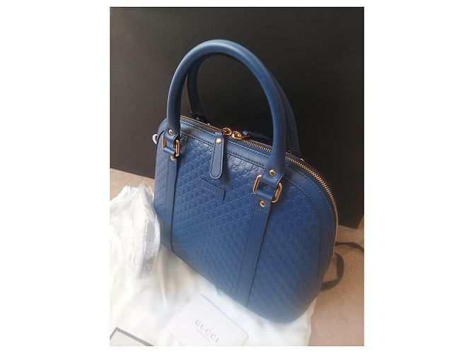 Borsa Gucci in pelle blu - vista 5