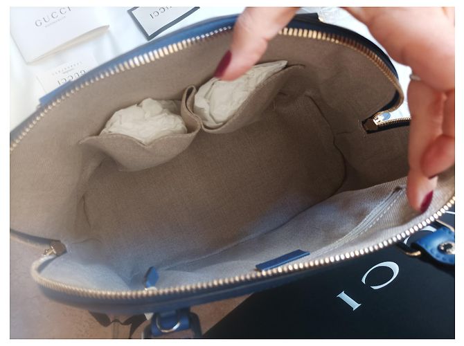 Borsa Gucci in pelle blu - vista 7