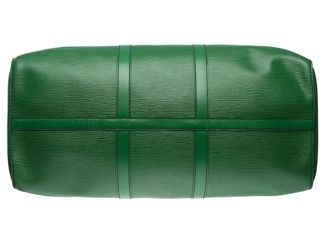Sac LOUIS VUITTON Keepall en Cuir Vert - 101598 - vue 10