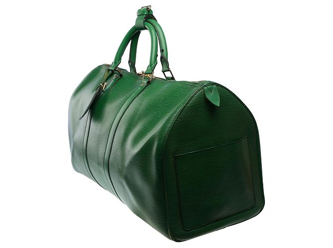 Sac LOUIS VUITTON Keepall en Cuir Vert - 101598 - vue 4