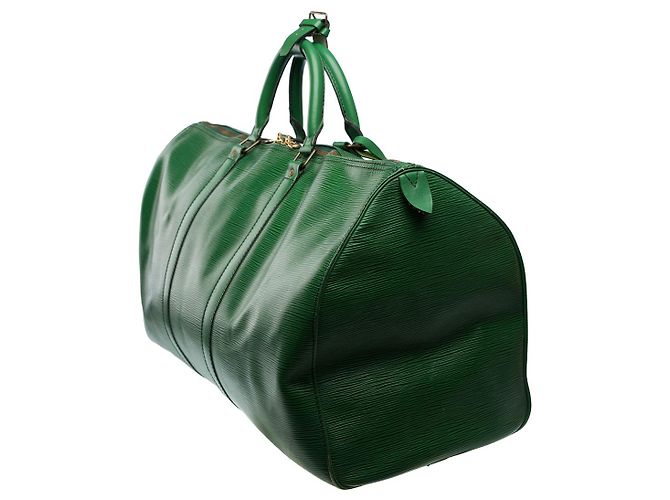 Sac LOUIS VUITTON Keepall en Cuir Vert - 101598 - vue 5