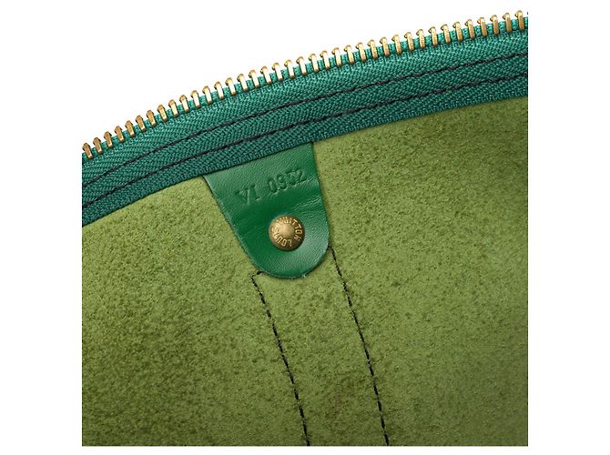 Sac LOUIS VUITTON Keepall en Cuir Vert - 101598 - vue 7