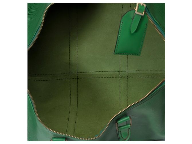 Sac LOUIS VUITTON Keepall en Cuir Vert - 101598 - vue 8