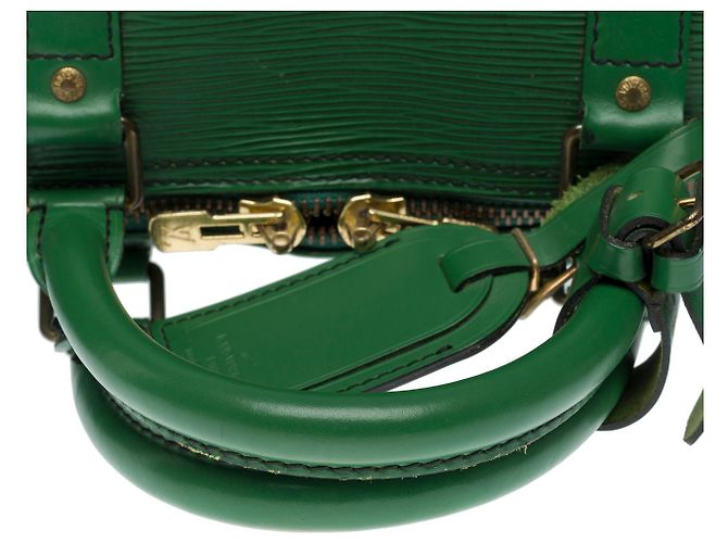 Sac LOUIS VUITTON Keepall en Cuir Vert - 101598 - vue 9