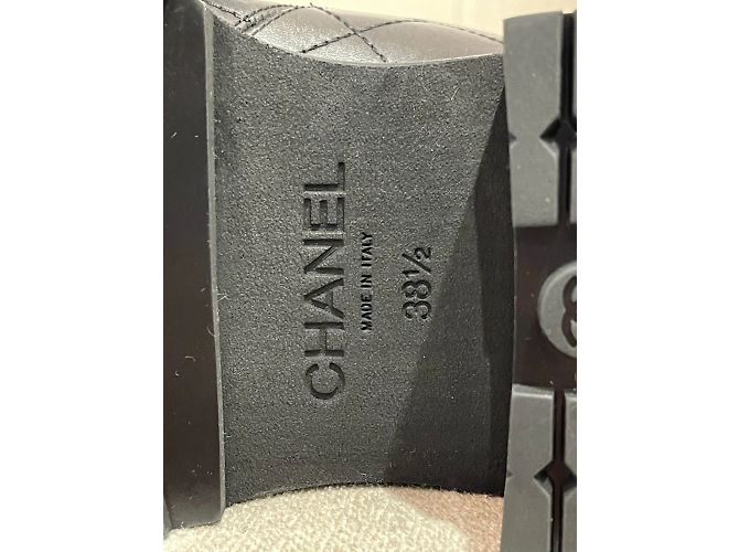 CHANEL Botines T.UE 38.5 Cuero Negro - vista 6