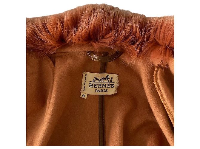 Cappotto vintage Mantella Hermès (46) Pesca - vista 13