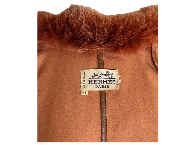 Cappotto vintage Mantella Hermès (46) Pesca - vista 7