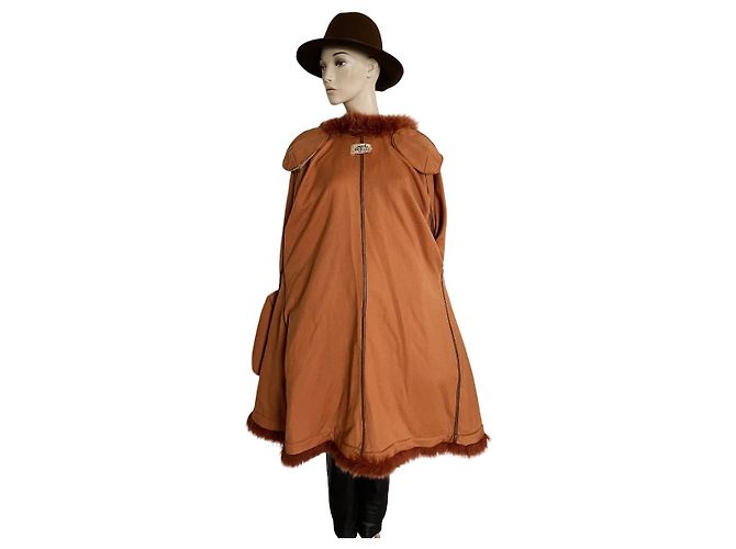 Cappotto vintage Mantella Hermès (46) Pesca - vista 8