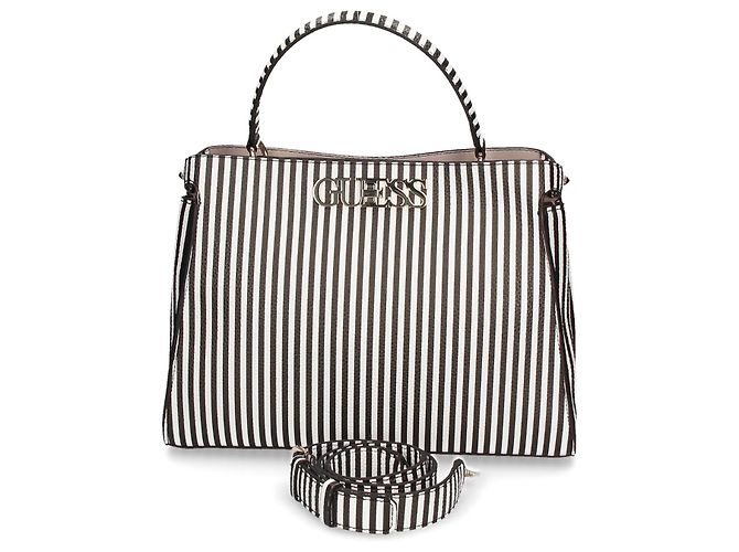 GUESS Uptown Chic Stripe weiße Tasche/Neues Schwarz - Ansicht 3