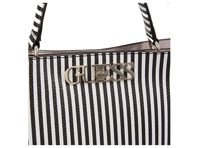 GUESS Uptown Chic Stripe weiße Tasche/Neues Schwarz - Ansicht 4