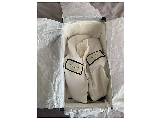 Gucci Princetown Mules en Cuir Rouge Marine et Or 36,5 Bleu Marine Bijouterie dorée - vue 3