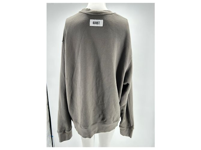 Autre Marque Nicht Signiert / Unsignierte Strickwaren T.International L Baumwolle Grau - Ansicht 2