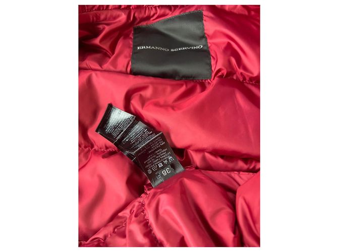 Plumífero rojo Ermanno Scervino con botones de piel de visón Roja - vista 2