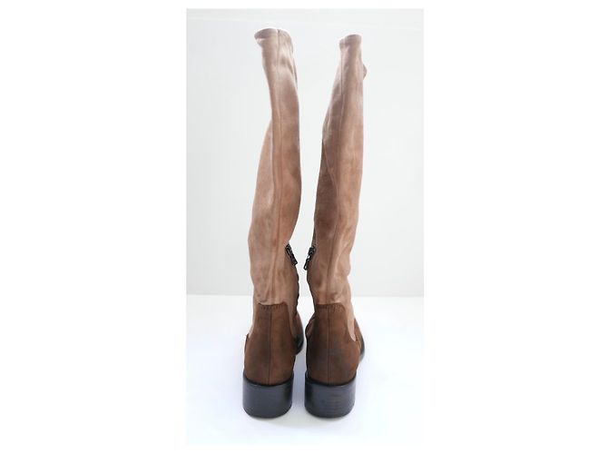 Prada Vintage 90s Two Tone Brown Suede Boots - view 5