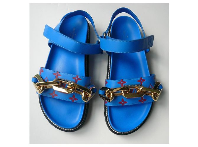 Sandália LOUIS VUITTON Paseo Flat Comfort ou Walk Comfort LV Azul claro - vista 2