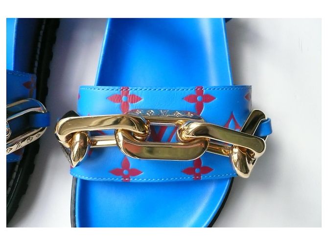 Sandália LOUIS VUITTON Paseo Flat Comfort ou Walk Comfort LV Azul claro - vista 4