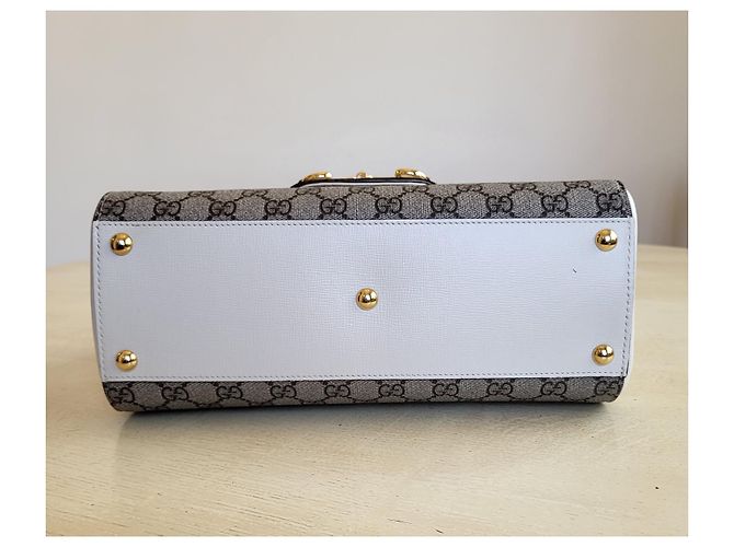 Borsa a tracolla Gucci Horsebit 1950 Bianca Monogramma GG Bianco - vista 3