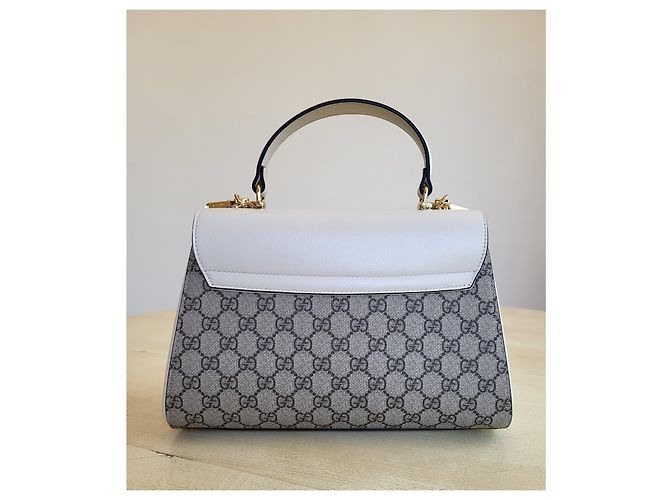Borsa a tracolla Gucci Horsebit 1950 Bianca Monogramma GG Bianco - vista 7
