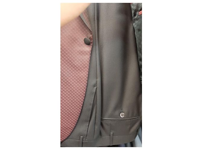 Autre Marque Completo uomo Corneliani in lana e seta nero rosso scuro Bordò - vista 3