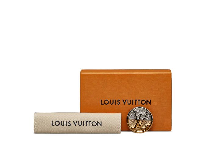 Louis Vuitton Spilla rotonda con logo M69645 D'oro - vista 5