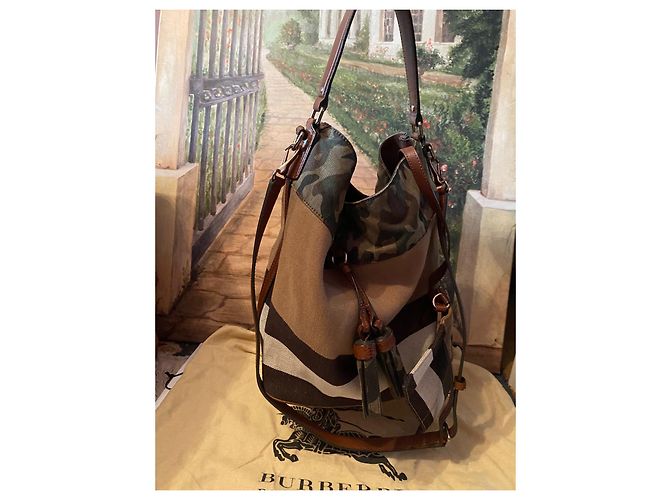 Borsa Burberry in pelle beige - vista 2