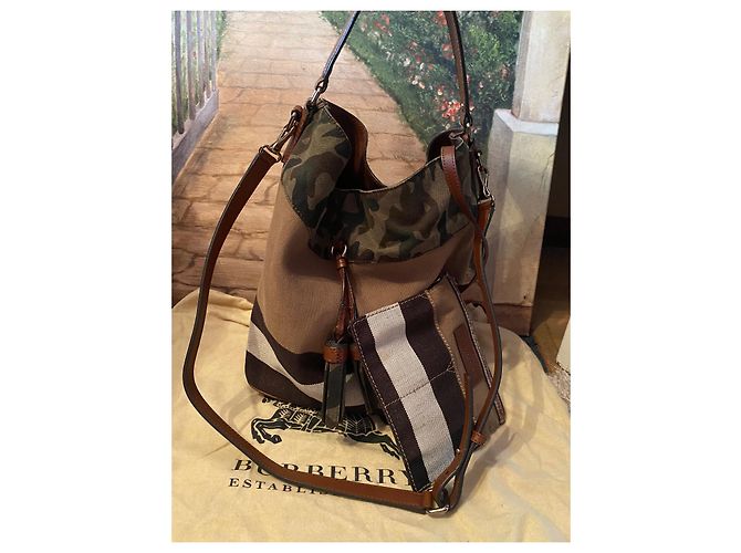 Borsa Burberry in pelle beige - vista 3
