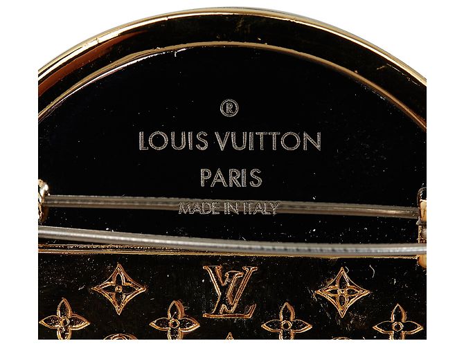 Spilla rotonda Louis Vuitton in oro LV D'oro - vista 3