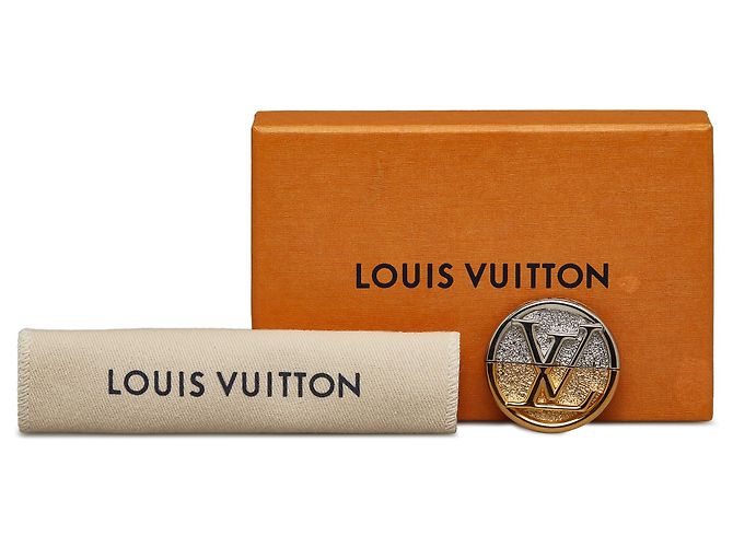 Spilla rotonda Louis Vuitton in oro LV D'oro - vista 5