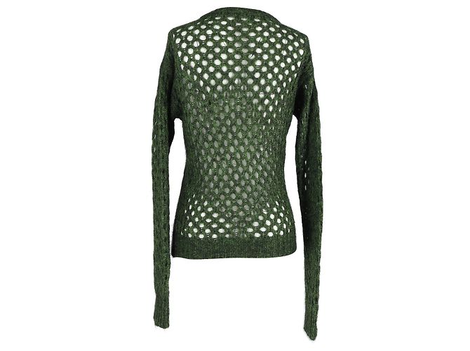 Suéter de malha aberta Isabel Marant em lã verde - vista 2
