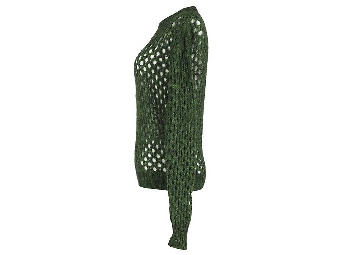 Suéter de malha aberta Isabel Marant em lã verde - vista 3