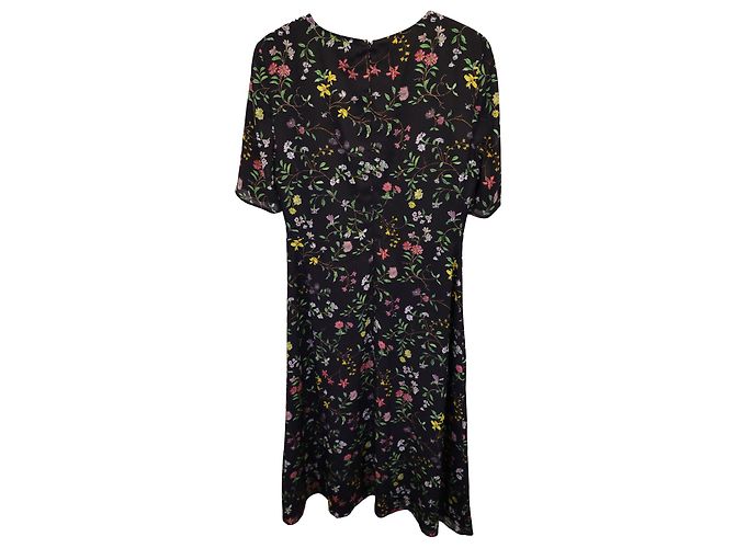 Vestido Altuzarra Sylvia com estampa floral em seda preta Impressão em python - vista 2