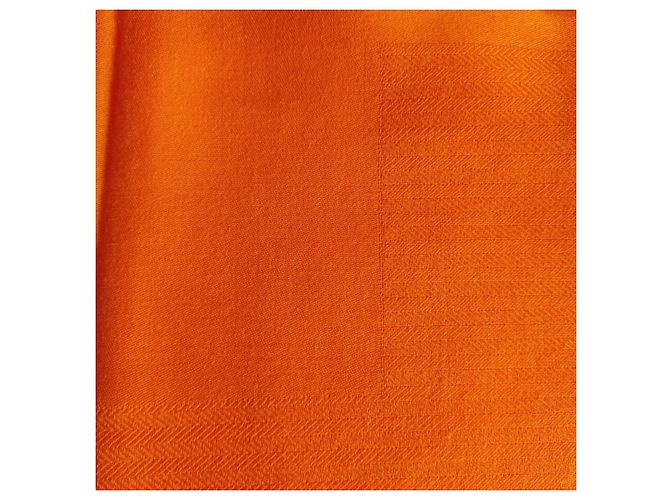 Sciarpa Hermès in Cachemire e Lana Arancione - vista 6