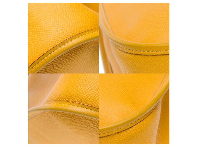 Hermès Sac HERMES Evelyne en Cuir Jaune - 101589 - vue 11