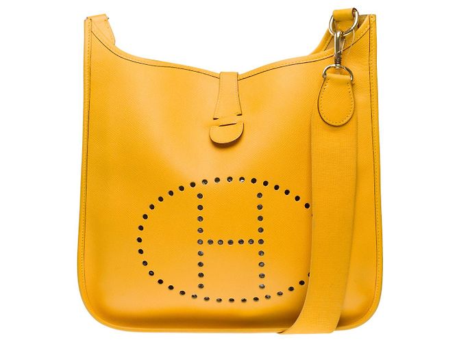 Hermès Sac HERMES Evelyne en Cuir Jaune - 101589 - vue 2