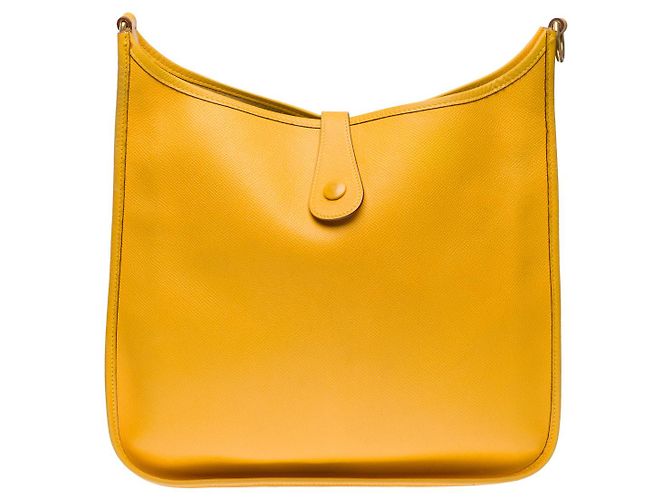 Hermès Sac HERMES Evelyne en Cuir Jaune - 101589 - vue 3