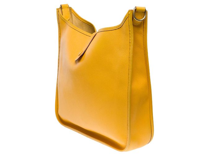 Hermès Sac HERMES Evelyne en Cuir Jaune - 101589 - vue 5