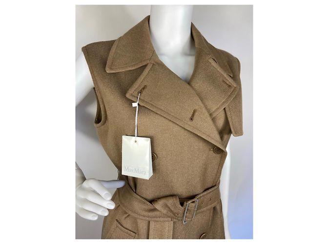 Chaleco largo de lana beige Max Mara - vista 4