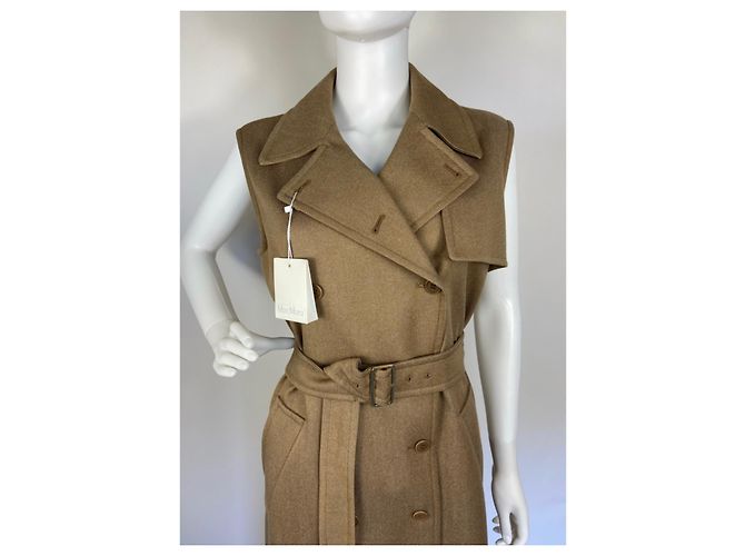 Chaleco largo de lana beige Max Mara - vista 5