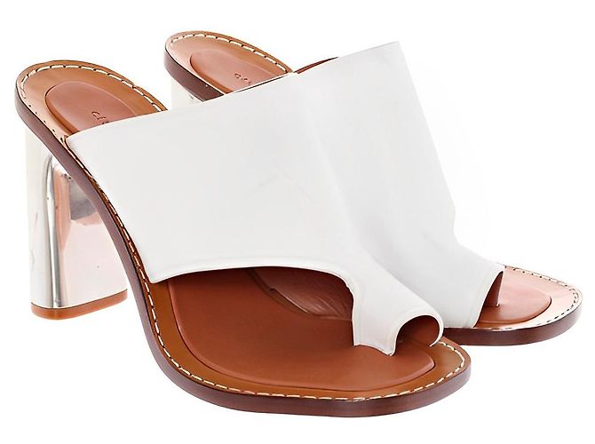 Sandali alti Céline in pelle bianca Bianco - vista 2