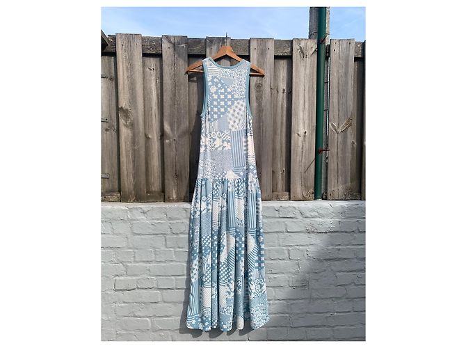 Vestido largo sin mangas Sonia Rykiel azul claro algodón - vista 2