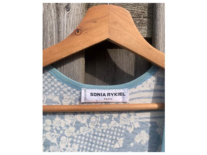 Vestido largo sin mangas Sonia Rykiel azul claro algodón - vista 3
